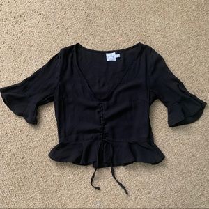 Princess Polly Black v-neck blouse